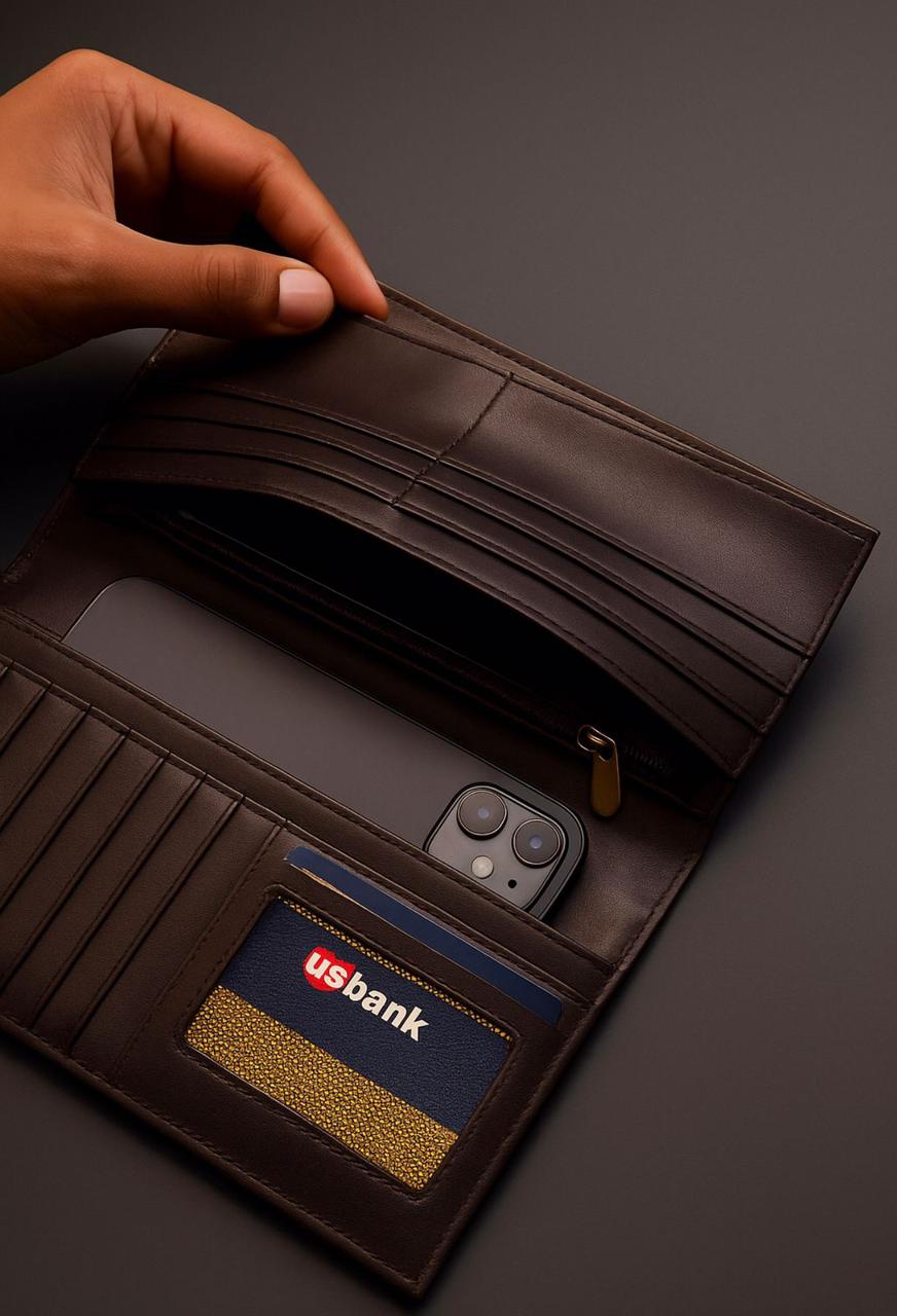 Slim Bifold Long Wallets for Men