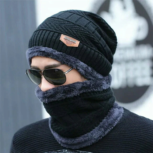 Winter Knitting Skull Cap and Neck Scarf Wool Warm (Special Offer Buy 1 get 1 free)